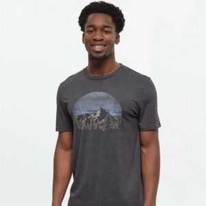 TenTree Men's MD Heathered Black Graphic T-Shirt